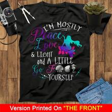 Im Mostly Peace Love Light And A Little Go Mermaid T-ShirtLittleMermaid T-Shirt BirthdayMermaid Lovers ShirtAriel T - Black - View 1
