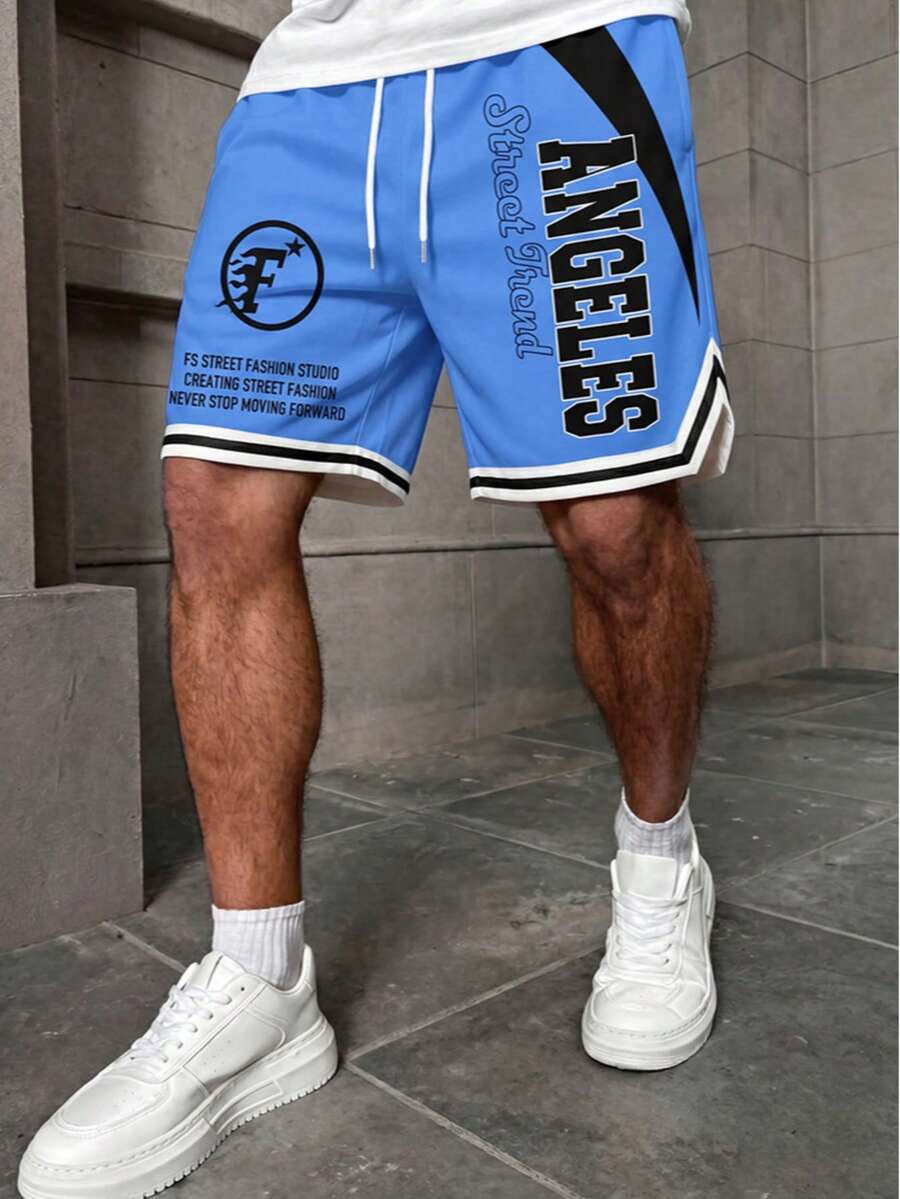 Men's Soft Notch Hem Shorts For Summer Sports - Blue - View 1