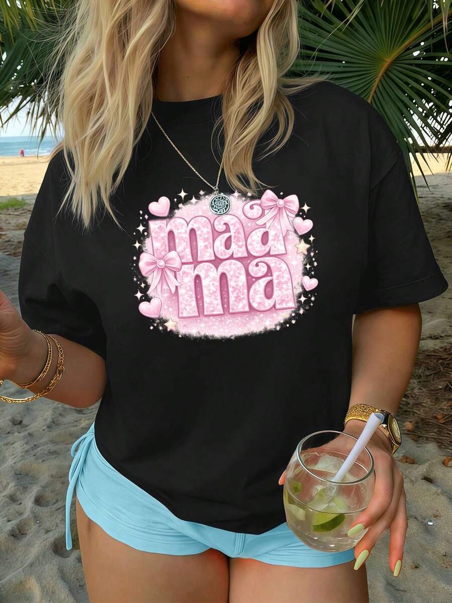 Dam-T-shirts - Svart - Visa 1