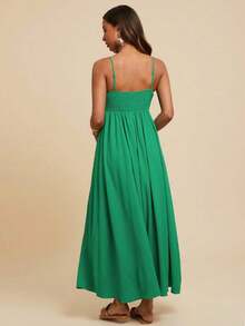 Women's Pleated Green Sleeveless Dress, Vacation Style,Spring&Summer,Summer Outfits For Women,Beach Outfits For Woman,Women,Spring Break,Concert Outfit Women,Boho,Rave Outfits,Tropical Vacation, Festival,Romantic Summer Dresses For Women Boho Dresses For Women Tropical Dresses For Women Women Dresses Vacation New Arrivals Women Dress,Tropical Vacation, Bohemian Outfits, Ibiza Outfits, Western Style - màu xanh lá - Xem 4