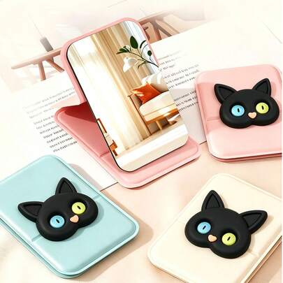 Bộ 3 gương gấp hình mèo, gương trang điểm gấp gọn di động, gương mini để bàn độ nét cao dành cho nữ sinh, gương trang điểm ký túc xá, bàn làm việc văn phòng, gương trang điểm cầm tay, gương để bàn có thể điều chỉnh, gương trang điểm cho học sinh, trang trí nhà cửa, phụ kiện sắp xếp phòng tắm.