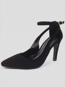 MODARPE Scarpin Pointed Toe Medium Heel Comfort Insole S10 - Black Nubuck - View 2