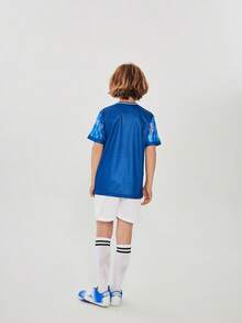 SURUIDA Tween Boy World Cup Japan Soccer Jersey Set & Suitable For Match Training, Casual Holiday Wear & Gift For Kids - Blue - View 3