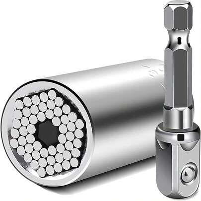 2 Stück Universal Drehmomentschlüssel Set (7-19mm Magnet-Steckschlüssel), Kfz-Reparatur Mechanikerwerkzeuge, Heimwerker Hochpräzisions Handwerkzeuge, rostfrei & bruchsicher Steckschlüssel Zubehör