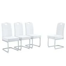 A Set Of Two Thickened Dining Chairs With Integrated Spring Packaging And Ergonomic Design - A Perfect Blend Of Comfort And Elegance. - White - View 13