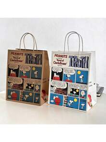 Bolsas de regalo de fiesta de Snoopy de Peanuts, bolsas de papel con estampado de dibujos animados lindos, bolsas de regalo con múltiples patrones de personajes de dibujos animados de Peanuts, adecuadas para empaquetar regalos de cumpleaños y fiestas de estudiantes - Multicolor - Ver 3
