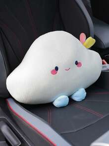 1pc Cute Cloud Shaped Fabric Neck & Waist Pillow, Car Interior Decor - Multicolor - View 14