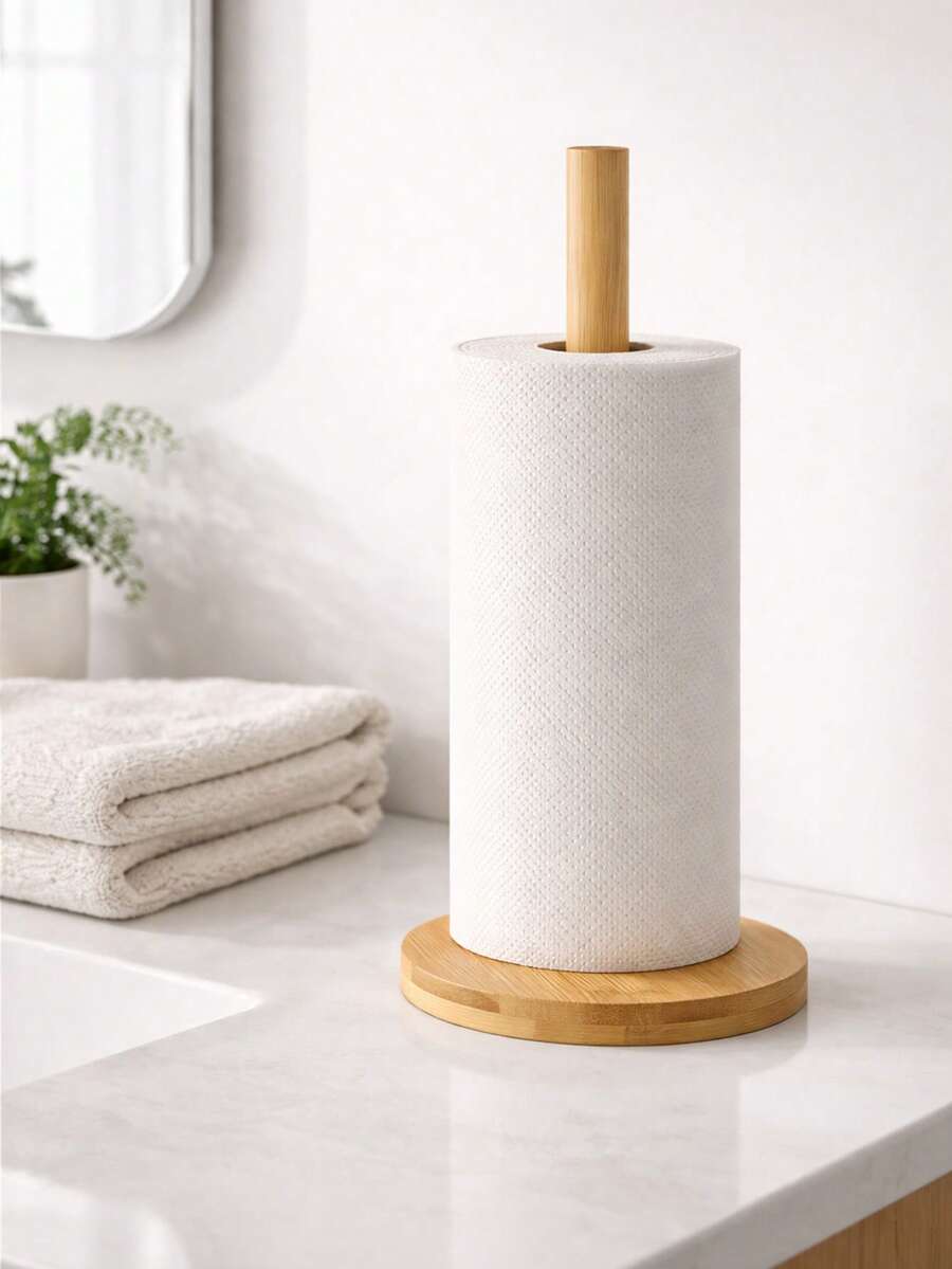1 Hộp đựng khăn giấy bằng sợi tre, hộp đựng giấy cuộn để bàn độc lập cho nhà bếp, hộp đựng giấy cuộn tiêu chuẩn bằng gỗ tự nhiên, đế chống trượt, hộp đựng khăn giấy kiểu dáng đồng quê đơn giản để bàn trong nhà bếp/nhà hàng/căn hộ/nhà nghỉ. - Nhiều màu - Xem 1