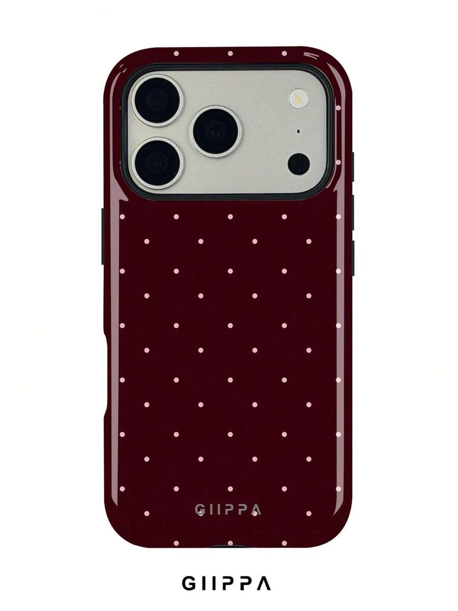 GIIPPA 这款手机壳采用酒红色底色搭配粉色波点图案设计，适用于 17 Pro Max，也兼容 16 Pro Max、15 Pro Max和14 Pro Max。韩版时尚趣味设计，适合11/12/13/14/15/75 Pro Max Plus等机型。优雅的设计男女皆宜，是圣诞节、情人节、复活节、婚礼季和生日送给女友的理想礼物。 - 彩色 - 查看 1