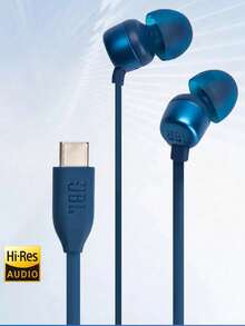 JBL Tune 310 C Hi-Res Wired Earbuds With Microphone, Wired In Ear Type C Headphones,Flat Tangle-Free Cable, 3-Button Remote, EQ Presets Control And Volume Adjustment - View 3