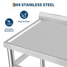 Lavabo utilitario independiente de acero inoxidable – Con uno o dos tazones y grifo – Tablero de drenaje, estantes de almacenamiento, patas ajustables a prueba de óxido – Para restaurante, cocina, lavandería, uso interior y exterior - Plataforma izquierda, lavabo individual derecho (con grifo) - Ver 2