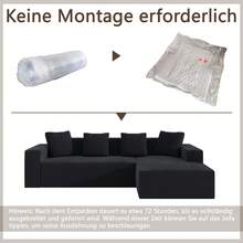 Fully Compressed And Frameless Sofa, Cloud Sofa Combining Several Elements, Modern Modular Sofa With Deep Seats, Upholstered Sofa For Living Room And Bedroom - Black - View 8