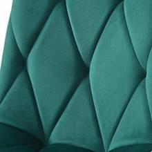 Dining Chair (4 Pcs), Dark Green, Set Of 4 Upholstered Designer Chairs, Twill Velvet Dining Chair, Kitchen Chair With Backrest, Velvet Seat, Metal Frame, Metal Legs - Dark Green - View 6