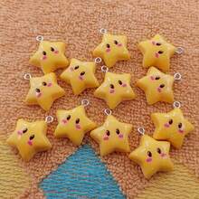 Cute Star Pendant, Made Of Yellow Resin Material, Suitable For DIY Jewelry Making, Necklaces, Bracelets, Keychains And Other Crafts, No Mosaic Materials, Adorable Theme - 彩色 - 查看 14