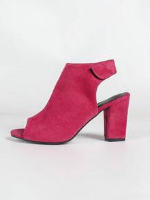 Women's Chunky Heel Sandals, Fashion Versatile Sandals - Hot Pink - View 7