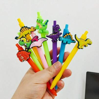 OBOVAY Bộ 3/5 bút bi rút hình khủng long, đầu bút hình khủng long 3D dễ thương, viết trơn tru, văn phòng phẩm độc đáo, phù hợp cho học sinh, người yêu thích khủng long và người sưu tầm văn phòng phẩm, quà tặng tiệc tùng, quà sinh nhật, quà tựu trường và vật trang trí bàn làm việc đáng yêu, lý tưởng cho việc viết nhật ký, ghi chú và viết sáng tạo.