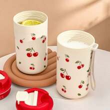 1Pc 350/400ML Portable Plastic Coffee Mug With Nylon Lifting Rope, Sealed Leak Proof Water Cup, Tumbler With Lid, Cold And Heat-Resistant Milk Coffee Cup, Reusable Drinking Cup Drinkware, Dishwasher & Refrigerator & Microwave Allowable, Suitable For Students And Adults Use In Home, School, Dorm, Office, Outdoor Camping, Picnic,Travel, Bakc To School - Multicolor - View 11