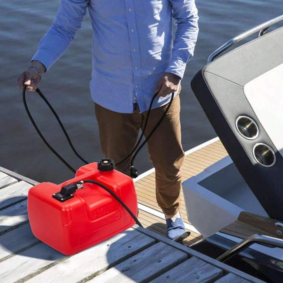 Juego de Tanques de Combustible Marino de Alta Resistencia – Latas de Gasolina Portátiles para Motores Fuera de Borda de 14.5 Galones/24L/12L con Tapa de Ventilación a Prueba de Fugas y Manguera de 3 Metros – Almacenamiento de Combustible Duradero para Barcos de Pesca, Yates, Barcos de Cubierta, Motores Fuera de Borda – Compatible con mangueras de 6 a 11 mm - A - Ver 1