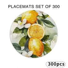 A Circular Featuring Fresh Lemon, Green Leaves, And Water Droplets, Suitable For Use In Spring, Summer, Autumn, And Winter. It Adopts A Multi-Color Pattern Design And Is Woven From 100% Polyester Fiber - Multicolor - View 19