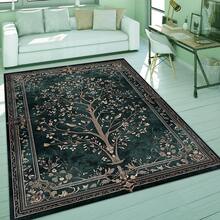 Gothic Floral Mandala Dark Area Rug, Boho Gothic Living Room Area Decor, 32*20inch /84*60inch,Perfect Choice For Gift ,Stylish And High-Quality Rugs, Perfect For  Decorations And GiftsHome Decor, The Best Choice For Gothic-Style Birthday Gifts - 黑色 - 查看 1