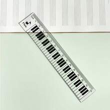 1 pieza Regla para amantes de la música, con forma de teclado de piano, herramienta para medir partituras, gran regalo para niños, amigos y compañeros de clase - música - Ver 7