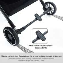 Carriola Para Bebé Plegable Ligera Y Compacta De Viaje Negra - Negro - Ver 3
