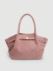 Dedoo European And American Fashion Design Buckle Suede Bucket Bag, Women's Autumn/Winter Shopping, Commuting, Party Gift Handbag - Pink - View 3