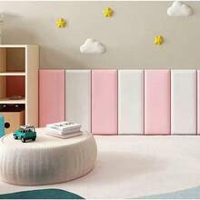5 Packs 3D Self-Adhesive Wall Panels, Thickened Anti-Collision Peel And Stick Backrest, Bedroom Double Bed Headboard, Home Decor - Soft Pack - View 9