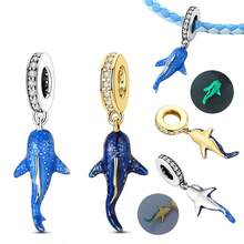 Original Nature-Style Charms, Sun Beads Pendants: Golden Chameleon, Luminous Whale Shark, Butterfly, Elephant, And Bear Charms Fit Bracelet, Necklace - Gold Or Silver - View 3