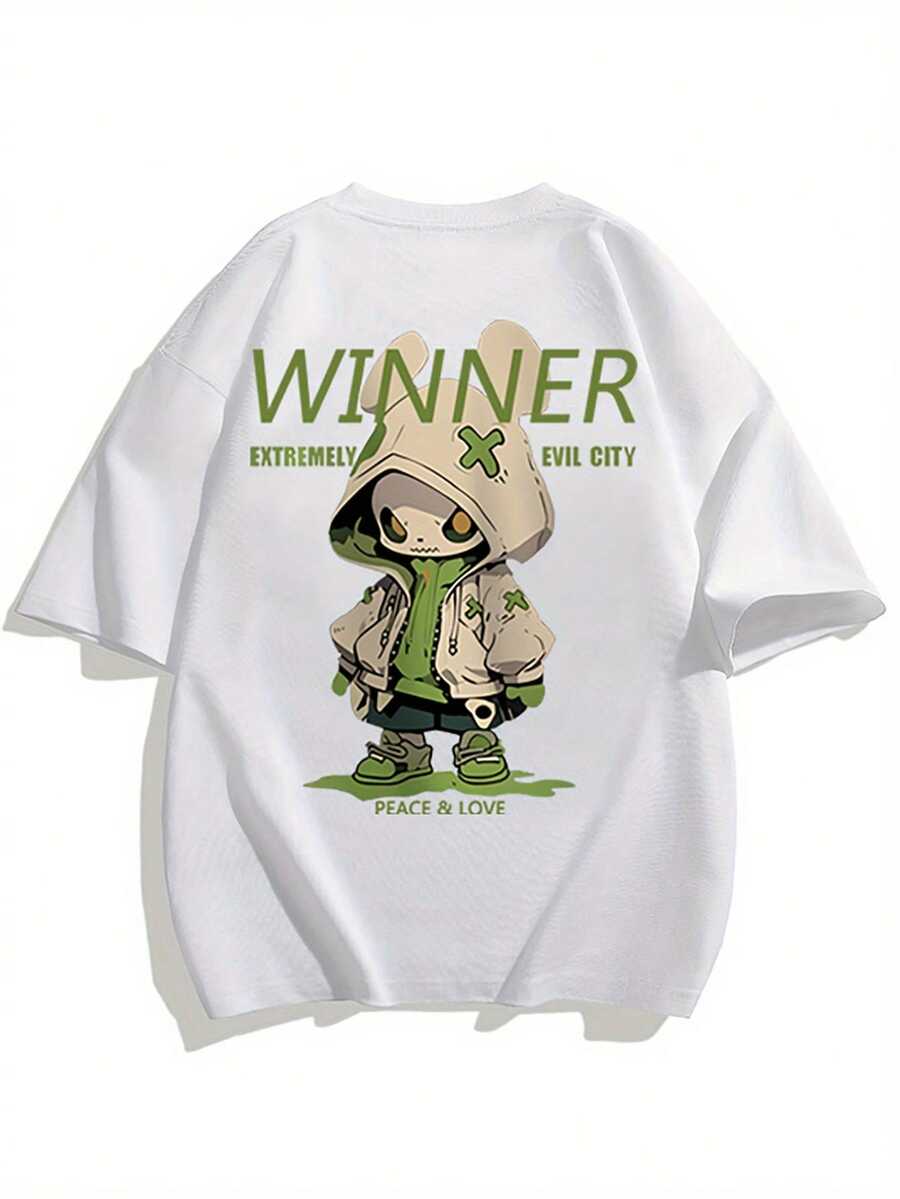 [Songyan Ink Selection] Men's Pure Cotton Short Sleeve T-Shirt, Summer 2024, New Fashion Brand American Style, Loose And Heavyweight T-Shirt For Men - 黑色 - 查看 1