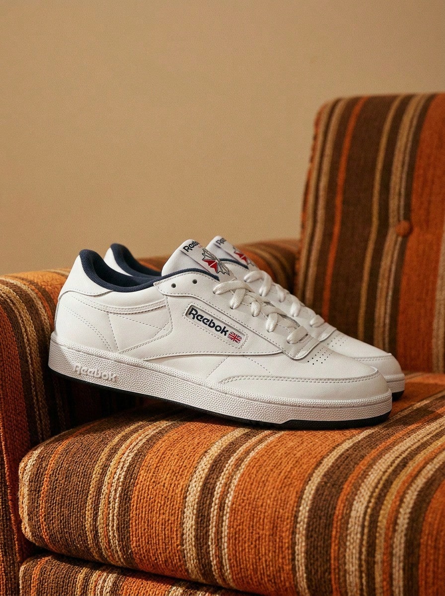 Reebok Zapatillas deportivas Club C 85 para hombres, con absorción de sudor, transpirables, protección solar, ligeras, con buena elasticidad, decoración versátil, logotipo sólido, fácil de lavar, secado rápido, para uso diario, escuela, correr, yoga, exterior, color blanco 100000156 - Blanco - Ver 1