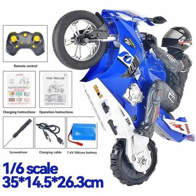 1/6 RC motocicleta Rc coches autoestable equilibrio de pie competición de carreras deriva acrobacias motocicleta eléctrica juguetes para niños