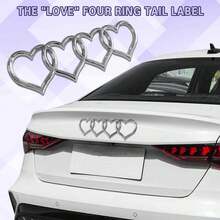 3D Heart-Shaped Car Logo Sticker, Self-Adhesive Car Badge, Easy To Install - Suitable For Most Vehicles - A - View 2