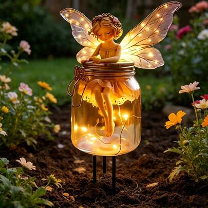 2D Fairy Girl Acrylic Garden Stake, Outdoor Yard Lawn Patio Planter Decor