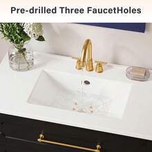 36 Inch Bathroom Vanity With Sink Combo, Modern Freestanding Bath Cabinet With 6 Drawers & Soft Close Door, White Bathroom Storage Organizer With Gold Hardware - 黑色 - 查看 4