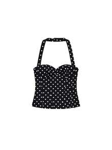 Feminine Corset-Style Halter Top, Structured Sweetheart Neck Crop Top, Classic White Chic Tops for Women Going Out - Negro - Ver 4