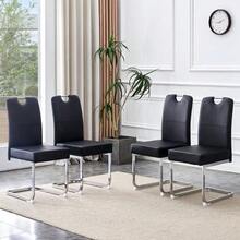 A Set Of Two Thickened Dining Chairs With Integrated Spring Packaging And Ergonomic Design - A Perfect Blend Of Comfort And Elegance. - Black - View 7