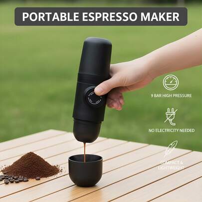 Portable Manual Espresso Coffee Maker, Hand Pressure Operated, No Electricity Needed, Suitable For Camping, Picnic, Outdoor Use