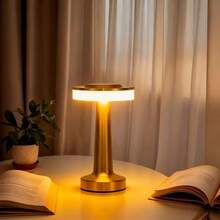 Adjustable Color Temperature Rechargeable LED Desk Lamp, With USB Charging, Button Control, Minimalist Dumbbell Shape, Suitable For Bedroom And Study, Ideal Gift - Multicolor - View 3