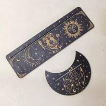 Wooden Base Display Stand For Tarot Cards, Moon Shaped Tarot Card Holder, Witch Tarot Card Display Rack - 2pcs - View 10