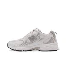 New Balance NB 530 舒适网布和合成革透气支撑低帮休闲城市通勤跑步鞋，男款，银色 MR530EMA - MR530EMA - 查看 18
