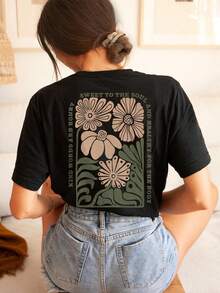 Women T-Shirts - Black - View 2