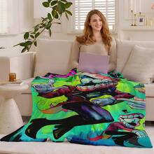 TADC Frog Jax Flannel Throw Blanket, The A-Amazing D-Digital Circus Cartoon Art Design, Soft Cozy Reversible Plush For Couch, Unique Pop Culture Gift For Fans,  Wall Home Decor For Bedroom Living Room - 多色11 - 查看 2