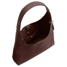 COACH Brooklyn Grain Leather Hobo Bag, Handbag, Shoulder Bag Small Women's Maple Brown Maple Brown - 楓木棕 - 查看 4