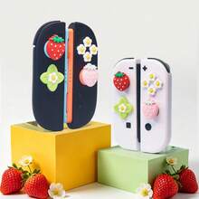 Miếng dán hình hoa dâu tây phù hợp cho cần điều khiển 2, nắp silicon bảo vệ cần điều khiển hình hoa dâu tây cho NS2. - Xem 2