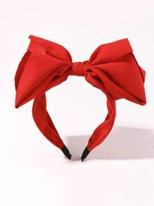 1pc Leopard Print Bow Headband, Suitable For Going Out, Family And Friends, Autumn/Winter Hairband - Red - View 1