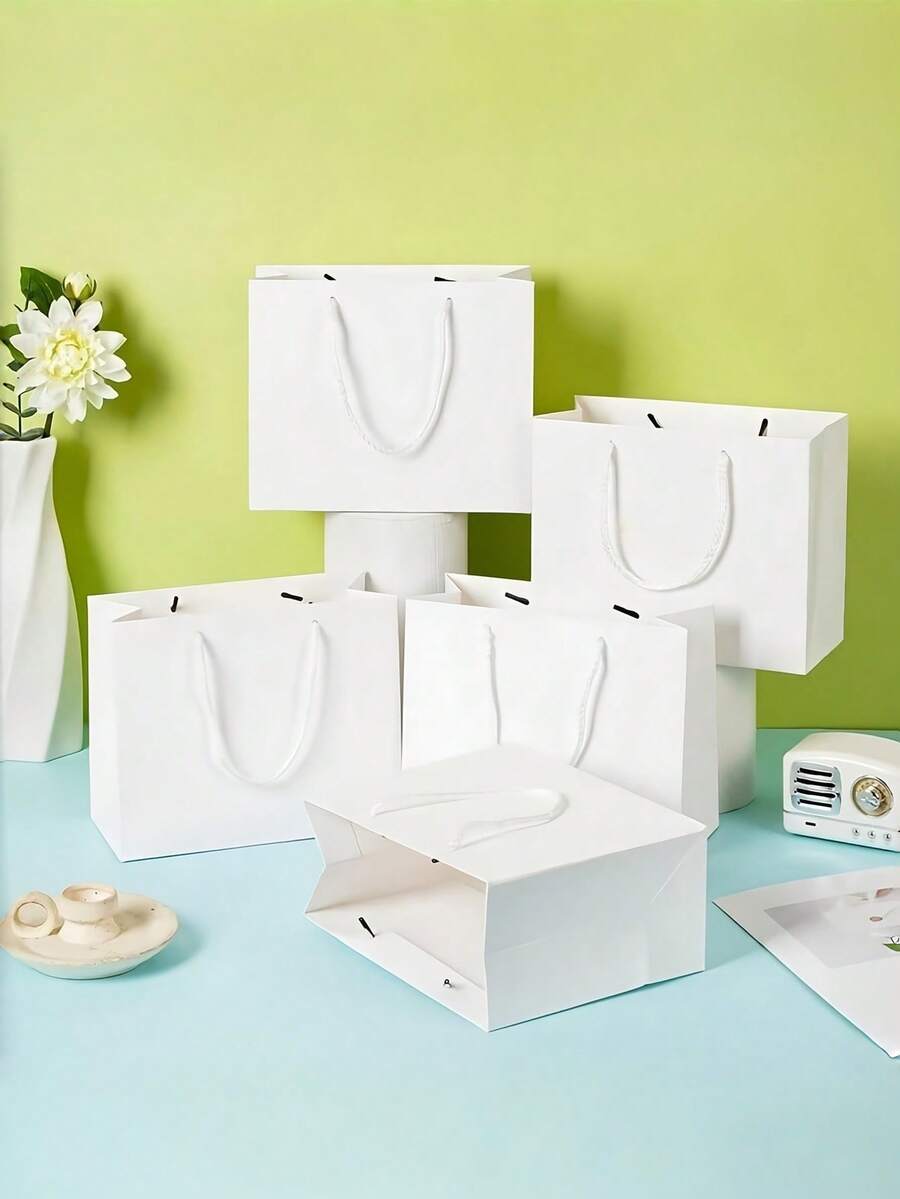 5 túi tote màu đen có thể tái sử dụng, thích hợp cho cửa hàng quần áo, đám cưới, tiệc sinh nhật, ngày lễ, kinh doanh, thủ công mỹ nghệ, bán lẻ. - Xem 1