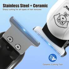 1个宠物电动理发器，USB充电式狗狗剃毛器，陶瓷刀片修剪器，适用于泰迪熊、猫咪等宠物毛发修剪。 - 查看 6