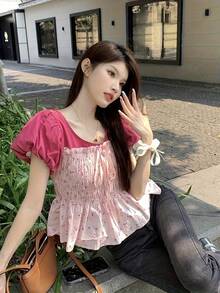 Women Tops - Rose Red - View 1
