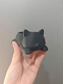 1个猫形小型储物罐，猫咪花盆，桌面猫咪装饰，办公室/书房绿色植物装饰，家居装饰，户外花园摆件 - A - 查看 10